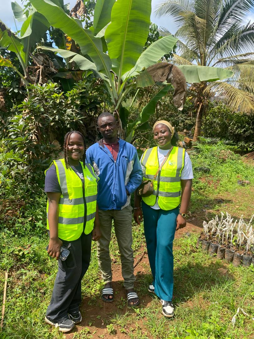 With a farmer at the nursery